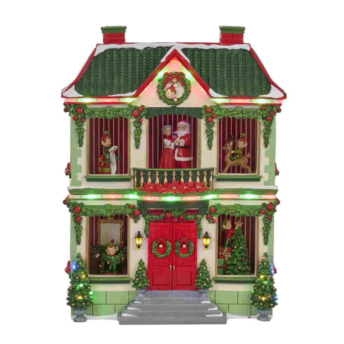 Декоративна фигура Goodwill - музикална коледна къща с LED 47см