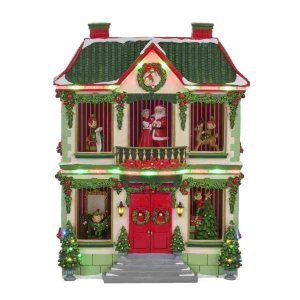 Декоративна фигура Goodwill - музикална коледна къща с LED 47см
