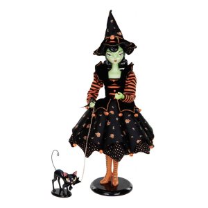 Goodwill Halloween - Вещица с рокля и котка върху основа 90 см