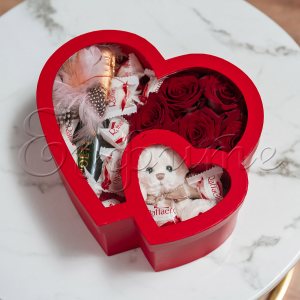 Кутия с рози - Сърцето на Мечо